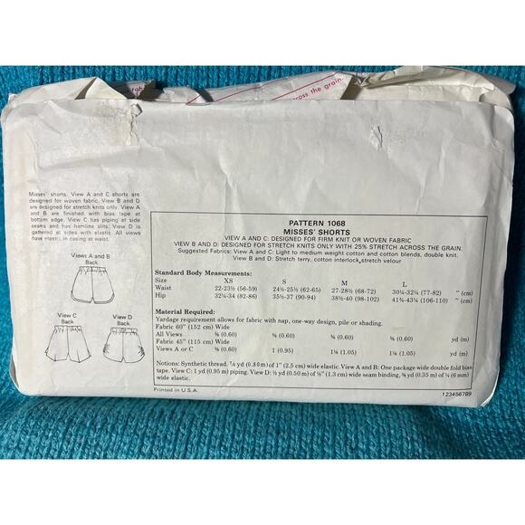 Kiwi Sew 1068 Pattern shorts hot pants 1980s size xs S M L - Picture 3 of 6